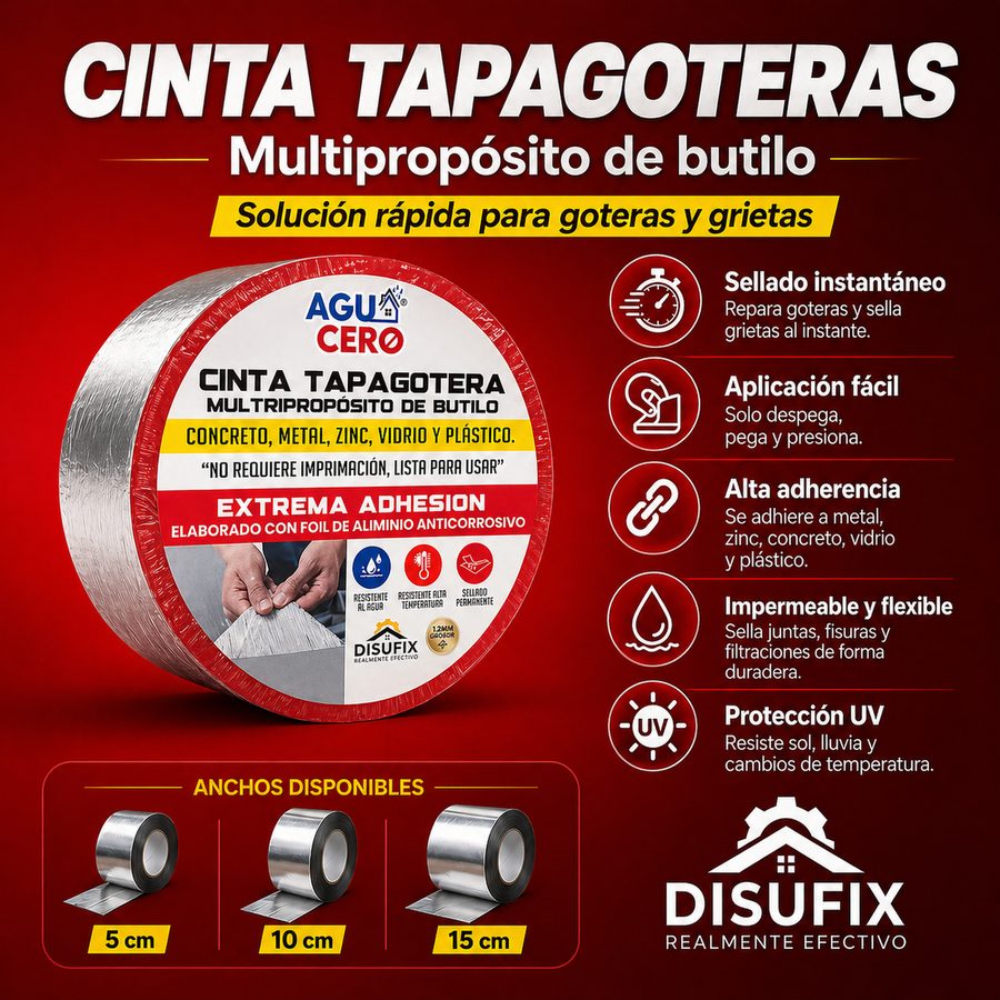 Cinta Tapagotera aplicada